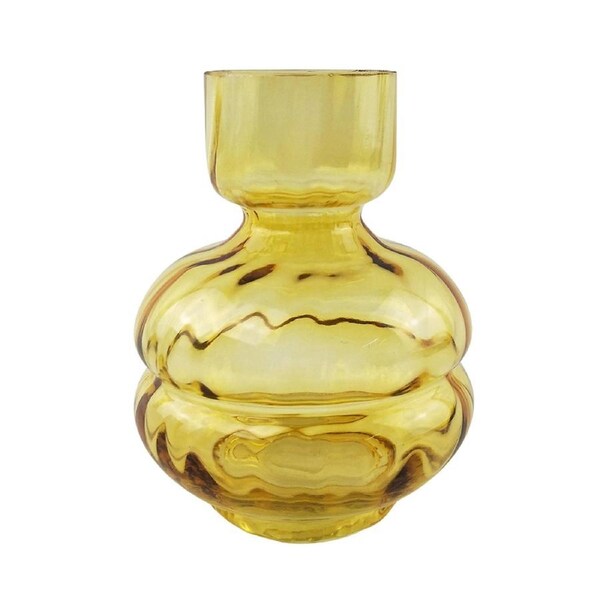 Urban 15cm Tommy Squat Glass Flower Vase Home Decorative Display Small Amber