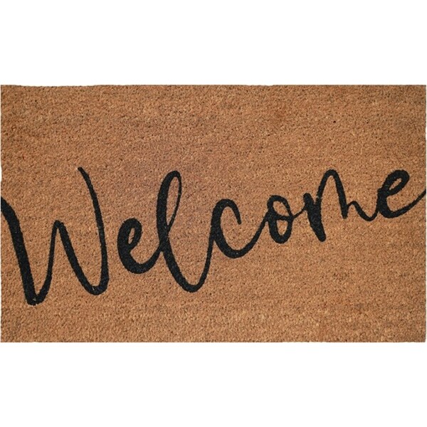Urban 45x75cm Welcome Coir Doormat Home Decor Carpet Floor Mat Outdoor Rug Black