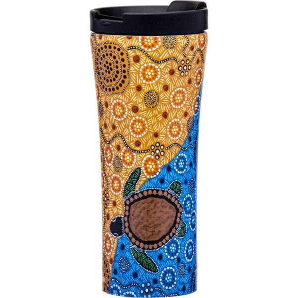 Ashdene Maarakool Art Insulated 500ml Travel Mug Drink Tumbler Turtles Dreaming
