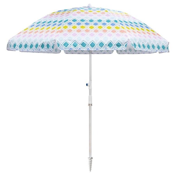 Porta Oceana Beach Vibes 220cm Beach Umbrella Outdoor Protection Shade w/ Bag