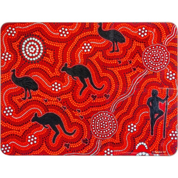 Ashdene Maarakool Art Fire-stick 30x40cm Glass Surface Protector Table Placemat