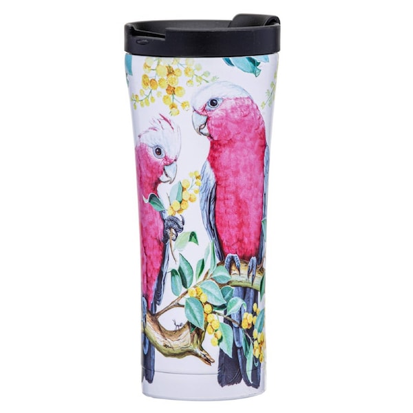 Ashdene Australian Birds 500ml Insulated Travel Mug Drink Water Tumbler Galahs