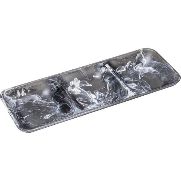 Tempa Marlow 3-Part Rectangle 41cm Polyresin Serving Food Tray Tableware Storm
