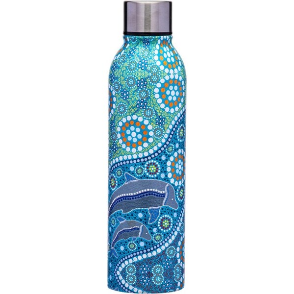 Ashdene Maarakool Art 500ml Double Walled Drink Bottle Tumbler Dolphins Dreaming