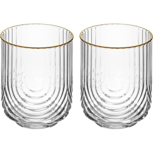 2pc Tempa Florence 420ml Lowball Glass Tumbler Drinking Cup Glasses Set Clear