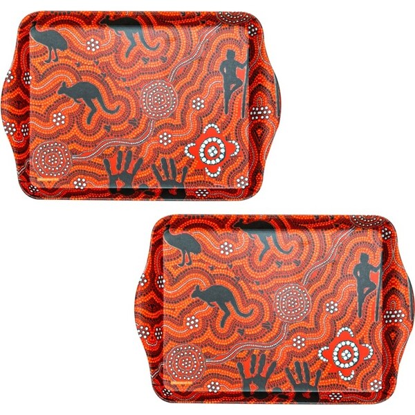 2pc Ashdene Maarakool Art 21cm Scatter Tray Matte Melamine Fire-Stick Farming