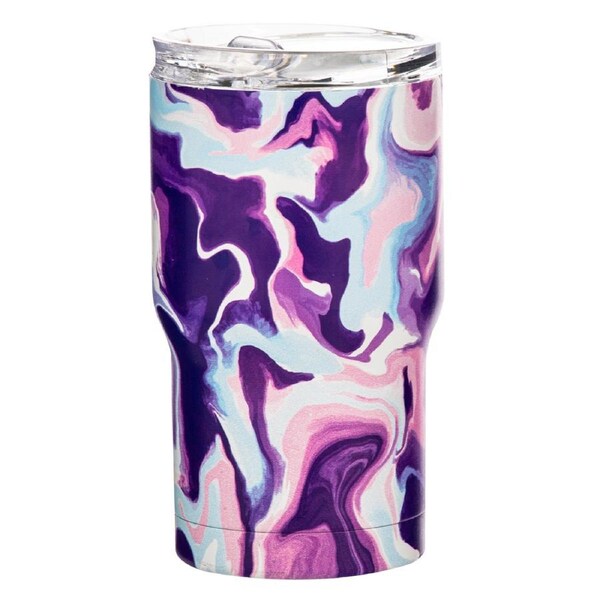 Porta Summer Swirl Stainless Steel 420ml Travel Mug Drink Water Tumbler Purple