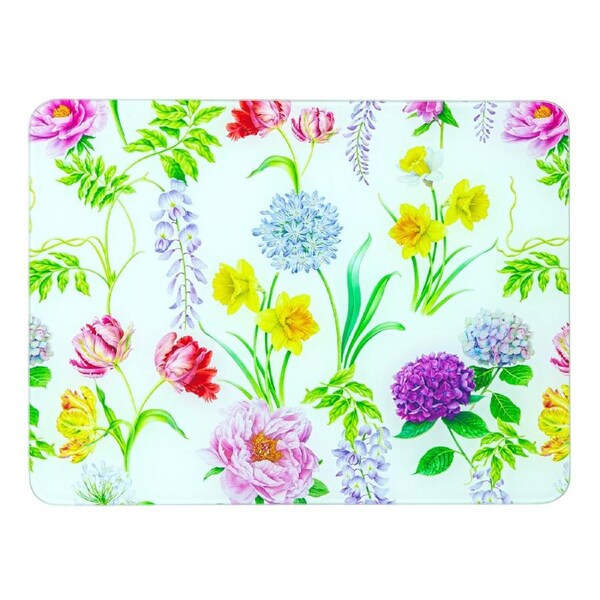 Ashdene Botanical Symphony 30x40cm Glass Surface Protector Dining Table Placemat