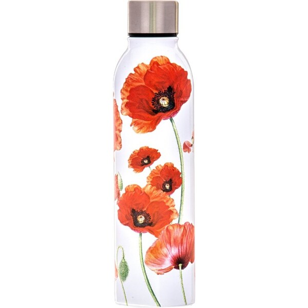 Ashdene Red Poppies 500ml Insulated Drink Bottle Stainless Steel Water Tumbler