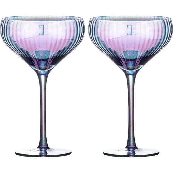 2pc Tempa Thalia 360ml Crystal Cocktail Glass Martini Coupe Glasses Black Pearl