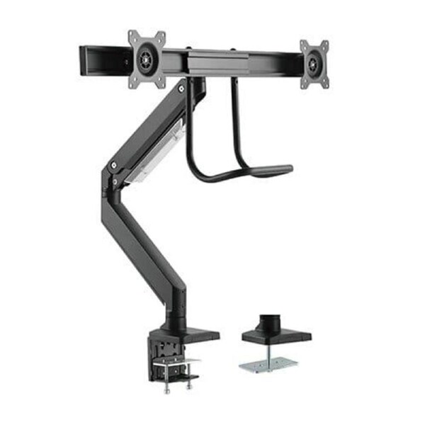 Brateck Dual Monitors Aluminum Heavy-duty Gas Spring Monitor Arm With Handle Fit Most 17-32 Up to 8kg per Screen Arms and Stands - LDT23-C022