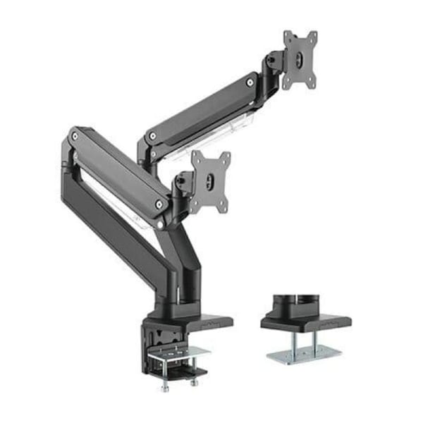 Brateck Dual Monitors Aluminum Heavy-duty Gas Spring Monitor Arm Fit Most 17" -35" Up to 15kg per Screen Arms and Stands - LDT23-C024