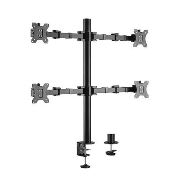 Brateck Quad Monitors Affordable Steel Articulating Monitor Arm Fit Most 17'-32' Up to 9kg per Screen Vesa 75x75/100x100 Arms and Stands - LDT33-C048