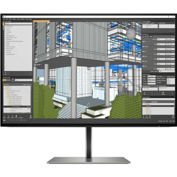 HP Z24n G3, 24" WUXGA IPS, 16:10, 1920x1200, DP+HDMI, Tilt, Swivel, Pivot, Height, USB, 3 Yrs (replaces Z24i 1JS08A4 & Z24n 1JS09A4)