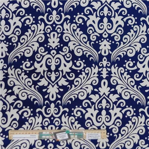 Quilting Patchwork Fabric Sewing Navy Floral Drill Wide Backing 150x50cm