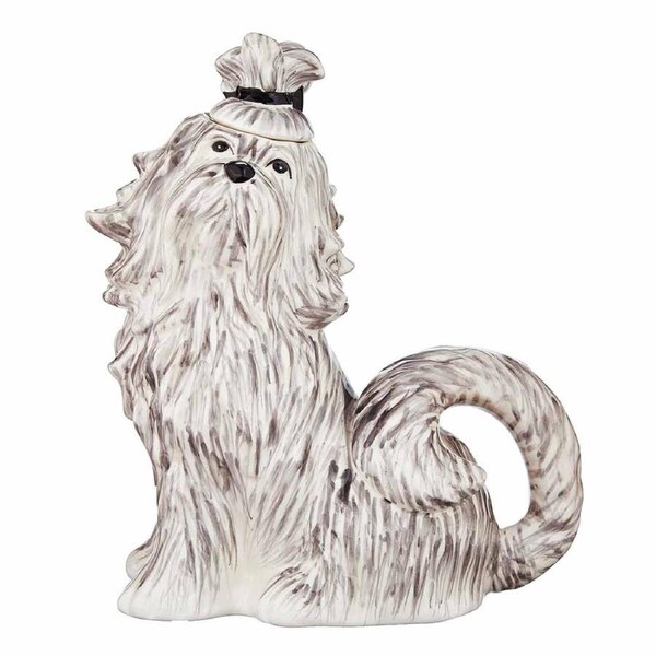Collectable Novelty Kitchen Blue Sky Shih Tzu Dog China Tea Pot