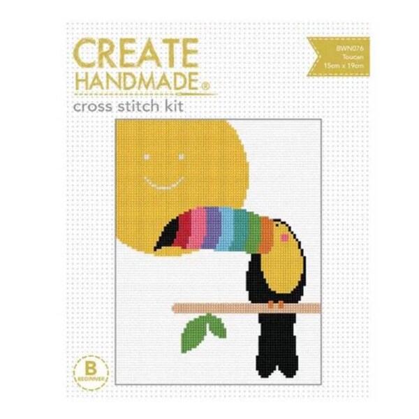 Create Handmade Cross Stitch Kit Beginner Toucan 15x19cm