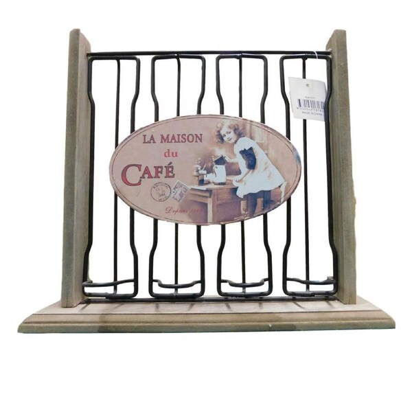 French Country Farmhouse Kitchen Wooden Coffee Pod Capsule Holder