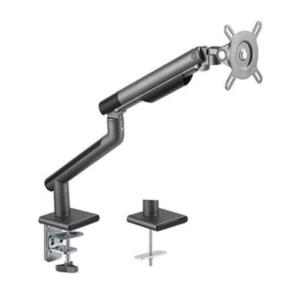 Brateck Single Monitor Premium Slim Aluminum Spring-Assisted Monitor Arm Fix Most 17'-32' Monitor Up to 9kg per screen VESA 75x75/100x100 - Space Grey LDT49-C012-B
