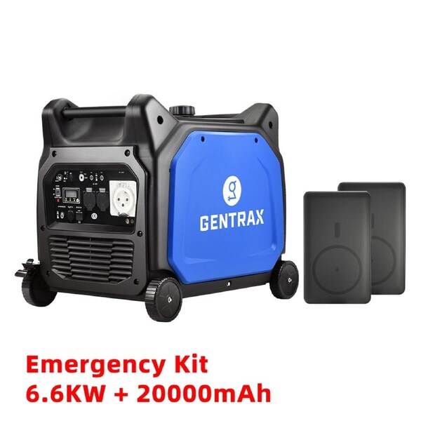 GENTRAX 6.6KW Flood Inverter Generator + 20000mAh Power Bank