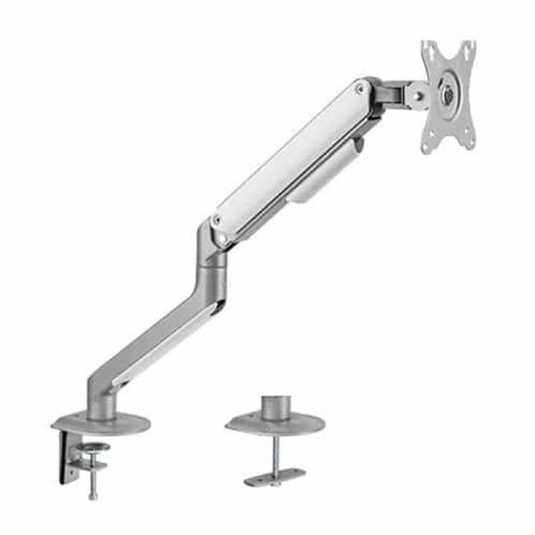 Brateck LDT63-C012-S Single Monitor Economical Spring-Assisted Monitor Arm Fit Most 17'-32' Monitors, Up to 9kg per screen VESA 75x75/100x100 Matte Grey