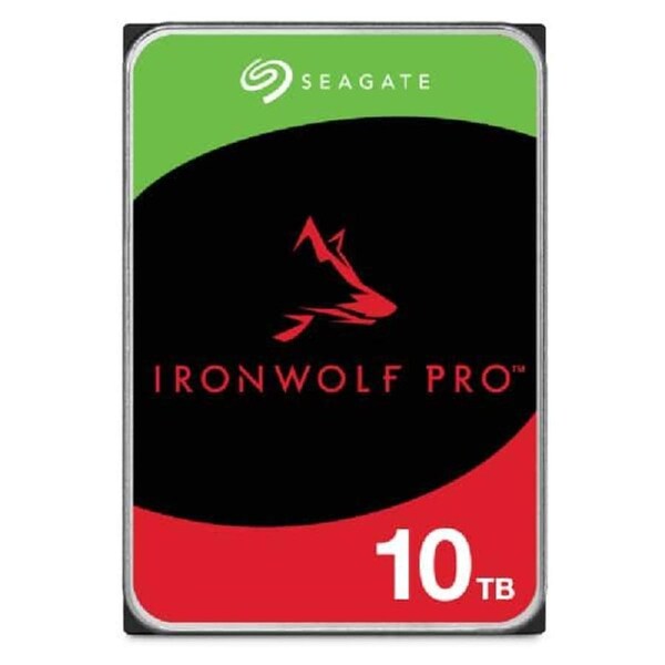 Seagate 10TB 3.5" IronWolf Pro NAS SATA Hard Drive (ST10000NT001) -5-year limited warranty -6Gb/s Connector - CMR Recording Technology