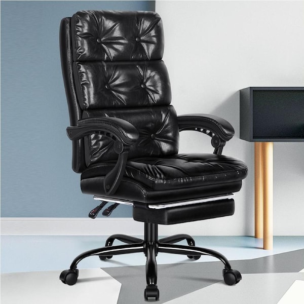 ALFORDSON Office Chair Executive Computer PU Leather Seat Work Recliner Gaming Black