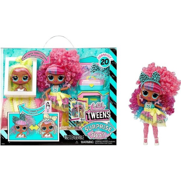 LOL Surprise Tweens Surprise Swap Curls-2-Crimps Cora Fashion Doll with 20+ Surprises