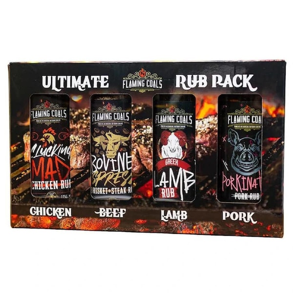 Flaming Coals Ultimate 4 Rub Pack - Giftbox Set