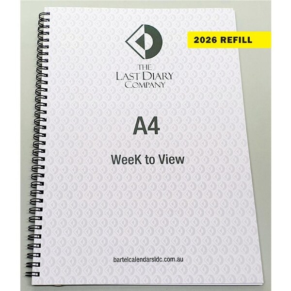 2026 Refill Victoria A4 Week to View Wiro by Last Diary Company VA47