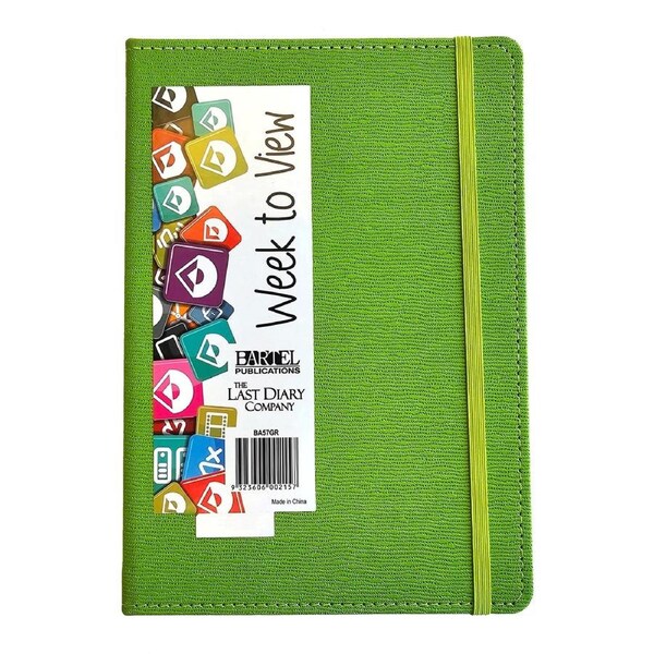 2026 Diary Becall A5 Week to View Casebound Green Last Diary Company BA57GR