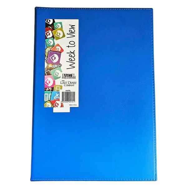 2026 Diary Ainsley A4 Week to View Wiro Blue Last Diary Company AA47BL