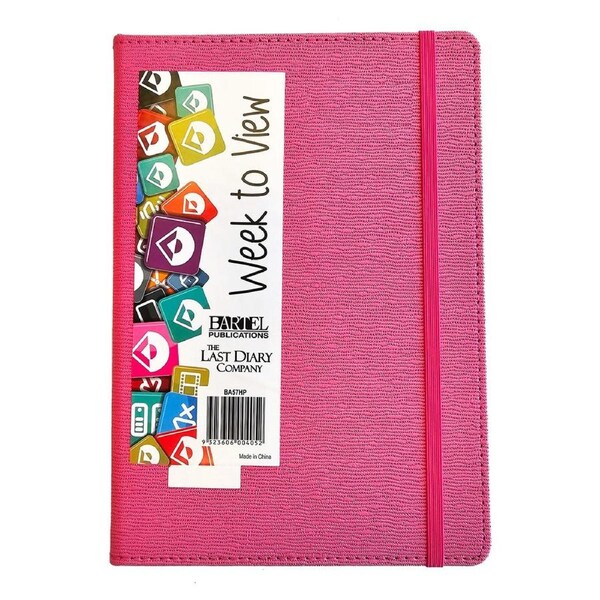 2026 Diary Becall A5 Week to View Casebound Hot Pink Last Diary Company BA57HP