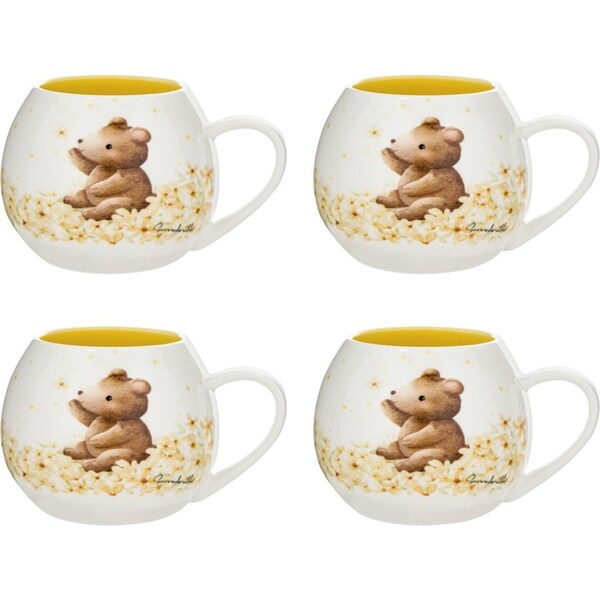 4x Ashdene Little Darlings 200ml Mini Hug Mug Coffee/Tea Drinking Cup Baby Bear