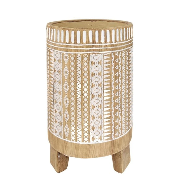 Urban 25cm Bass Aztec Tall Concrete Planter Garden Plant/Flower Pot Large Raw