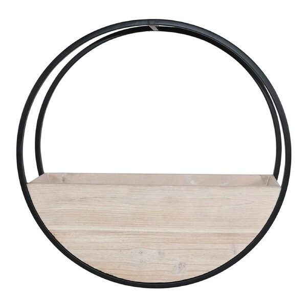 Urban 49cm Circle Wall Wood Planter Garden Plant/Flower Pot Medium White Wash