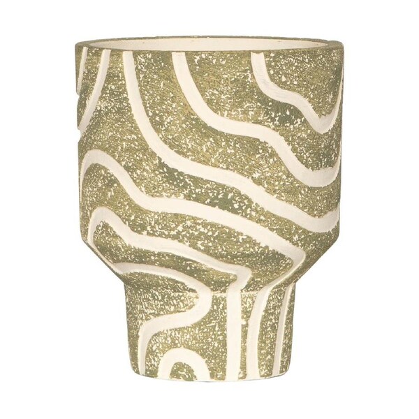 Urban 17cm Charlie Curved Lines Planter Garden Plant/Flower Pot Medium Green