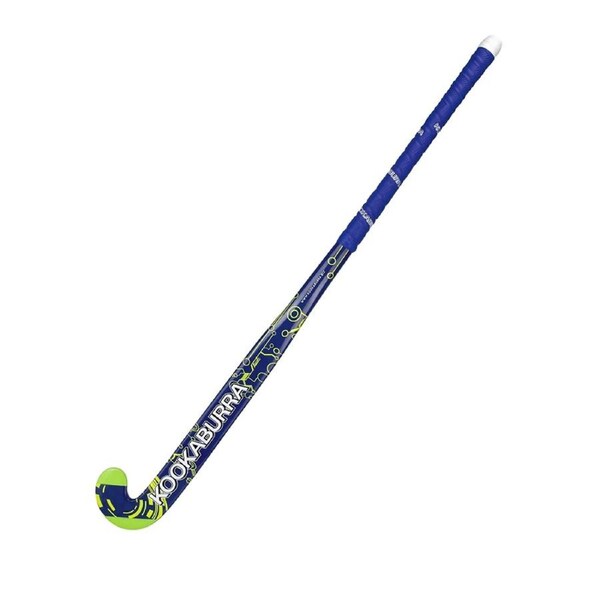 Kookaburra Voltage Wood 28'' Long Mid-Weight Field Hockey Stick Blue/Yellow