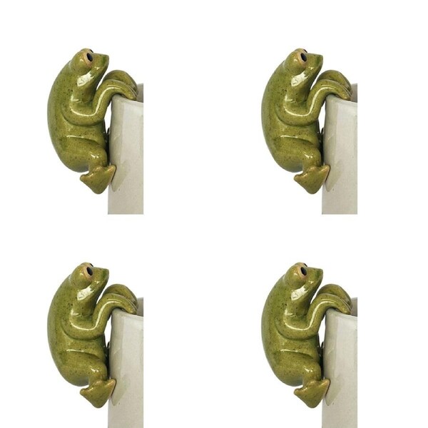4x Urban 8cm Ceramic Frog Pot Planter Hanger Animal Figurine Ornament Decor Asst