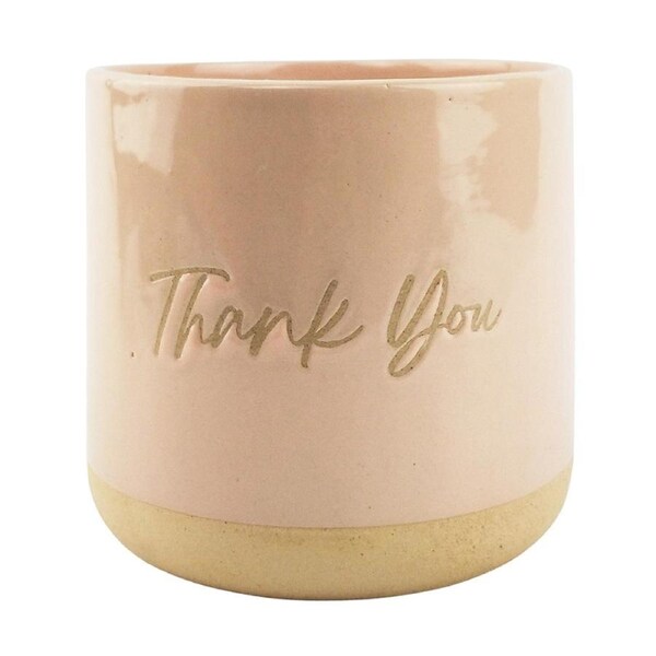 Urban Thank You 13cm Ceramic Planter Home/Outdoor Garden Plant Pot Pink/Sand