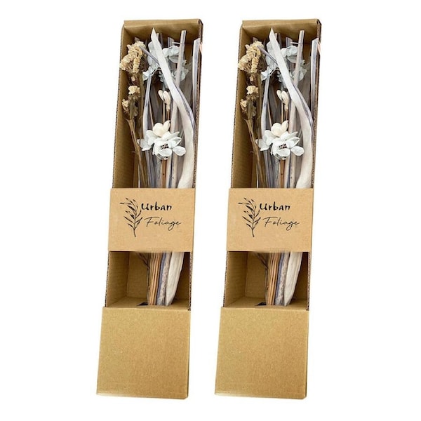 2x Urban Dried Floral 37cm Boxed Posie Flower Foliage Home/Room Decor Assorted