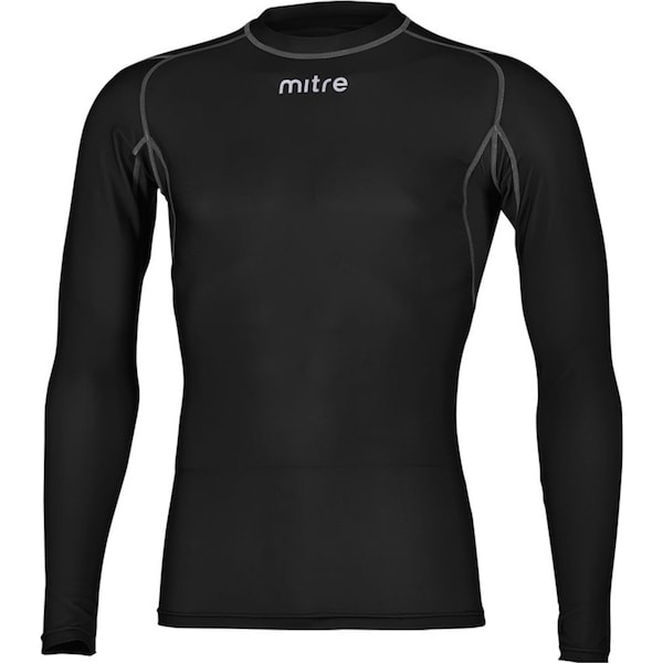 Mitre Neutron Base Layer Black Compression LS Top Size XXL Mens Gym/Sportswear