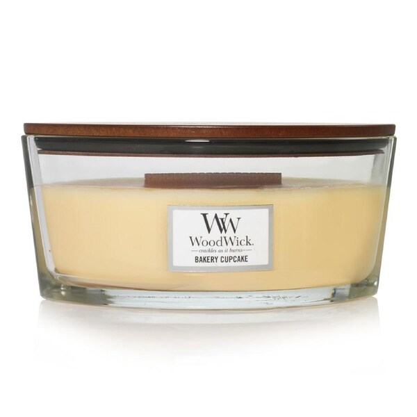 WoodWick 453g Scented Fragrance Soy Wax Candle Bakery Cupcake Ellipse Yellow