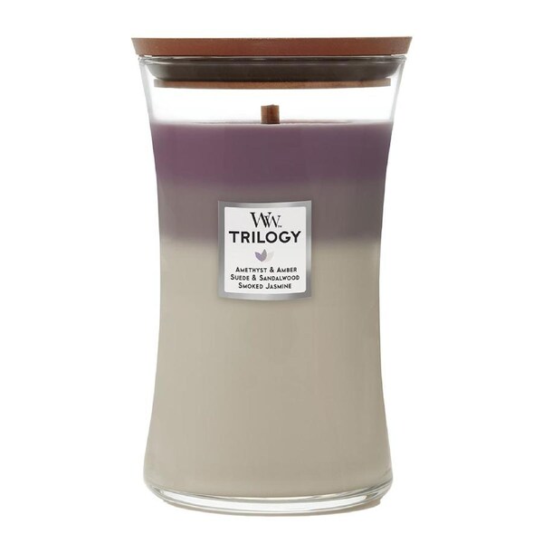 WoodWick 609g Scented Home Fragrance Soy Wax Candle Amethyst Sky Trilogy Large