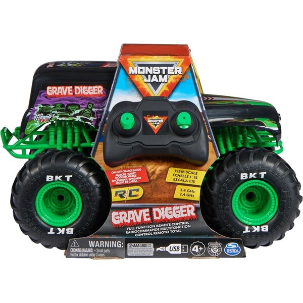 Monster Jam 1:15 Radio Control 2.4GHz Grave Digger Monster Truck Toy 4y+