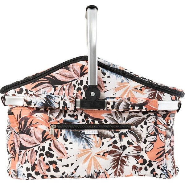 Splosh Picnic Leopard Insulated Collapsible Storage Basket w/ Handles 44x34cm