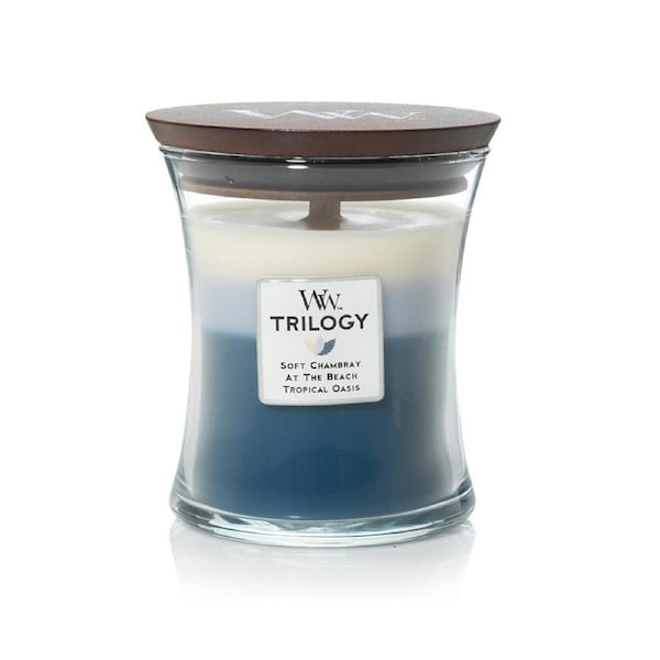 WoodWick 274g Scented Fragrance Soy Wax Candle Beachfront Cottage Trilogy Medium