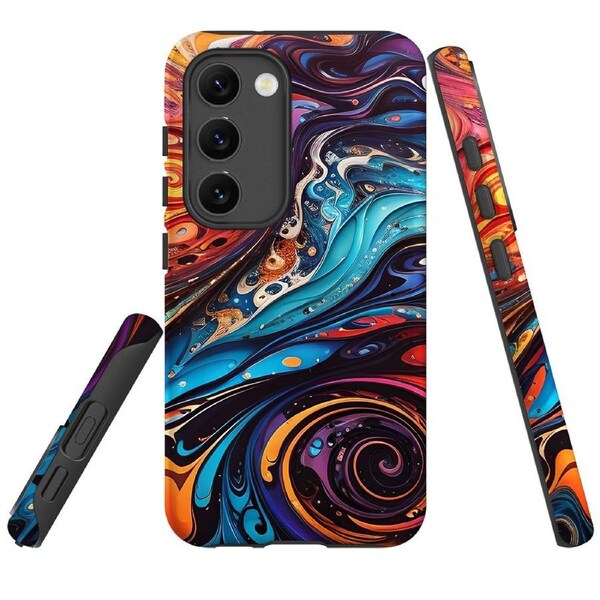 For Samsung Galaxy S23 Tough Protective Cover, Swirling Paint