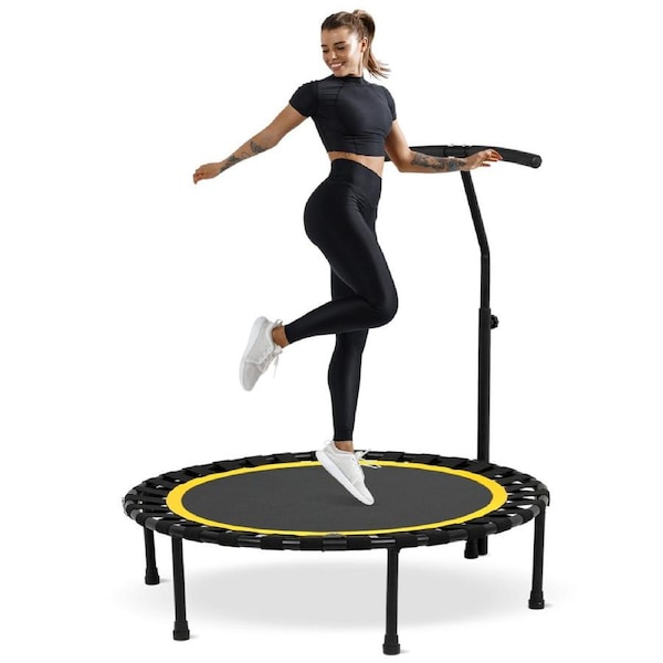 ADVWIN 50-inch Mini Trampoline Fitness Rebounder for Adults and Kids Max Load 150kg Yellow