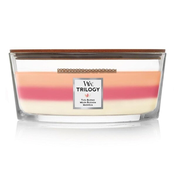WoodWick 453g Scented Fragrance Soy Wax Candle Blooming Orchard Trilogy Ellipse